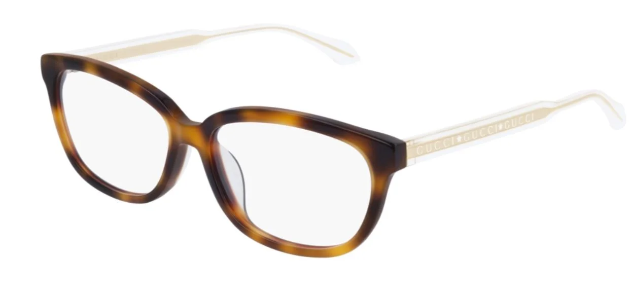 GUCCI GG0568OA 002 Square Havana White Crystal Demo Lens 55mm Women 2