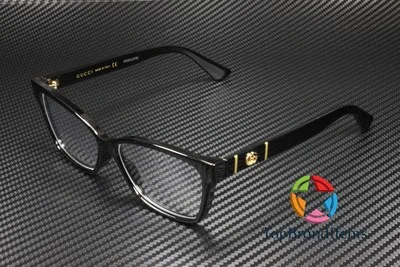 GUCCI GG0634O 001 Cat Eye Black Gold Black Demo Lens 55 mm Women