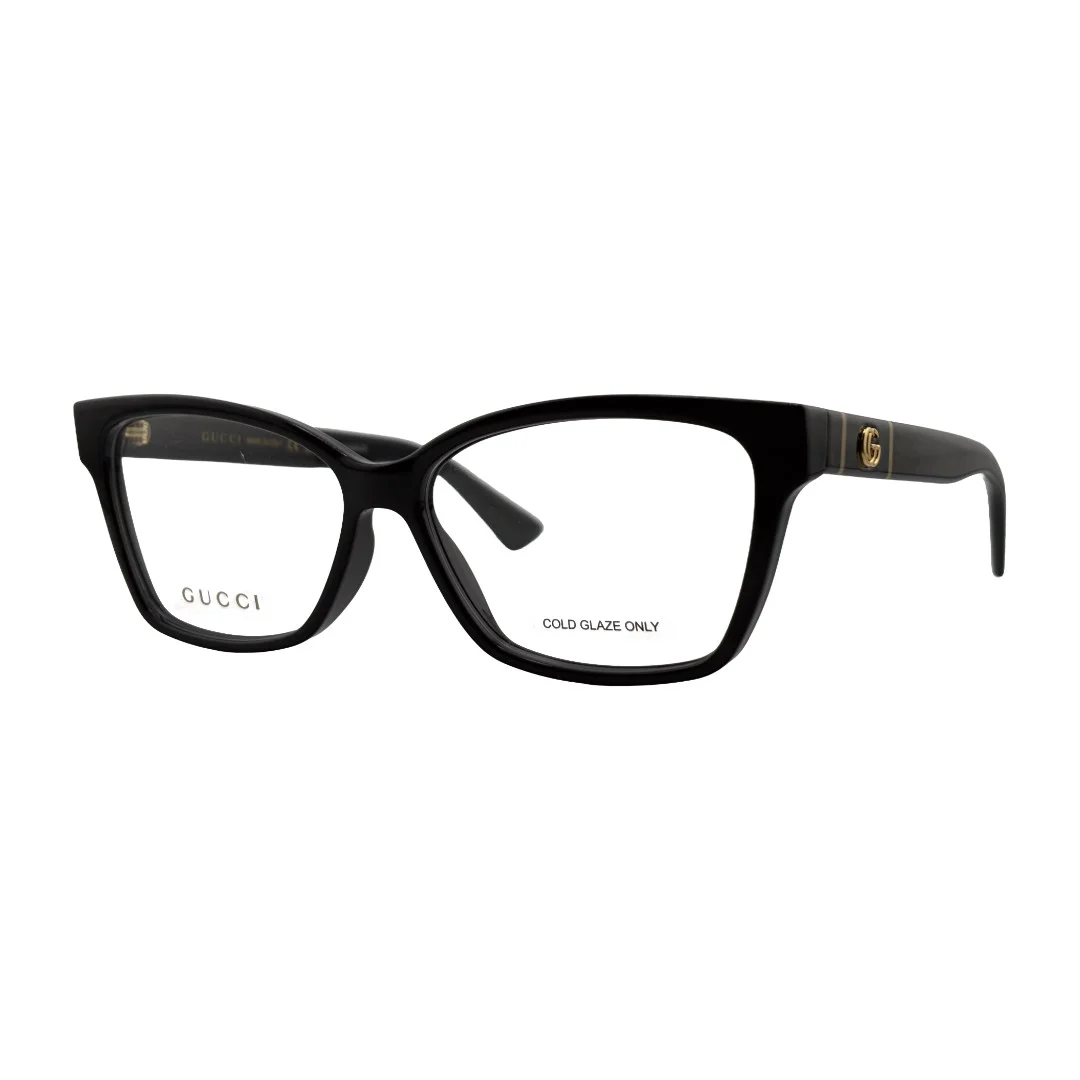 GUCCI GG0683O 003 Rectangular Squared Gold Blue 55 mm Women 4