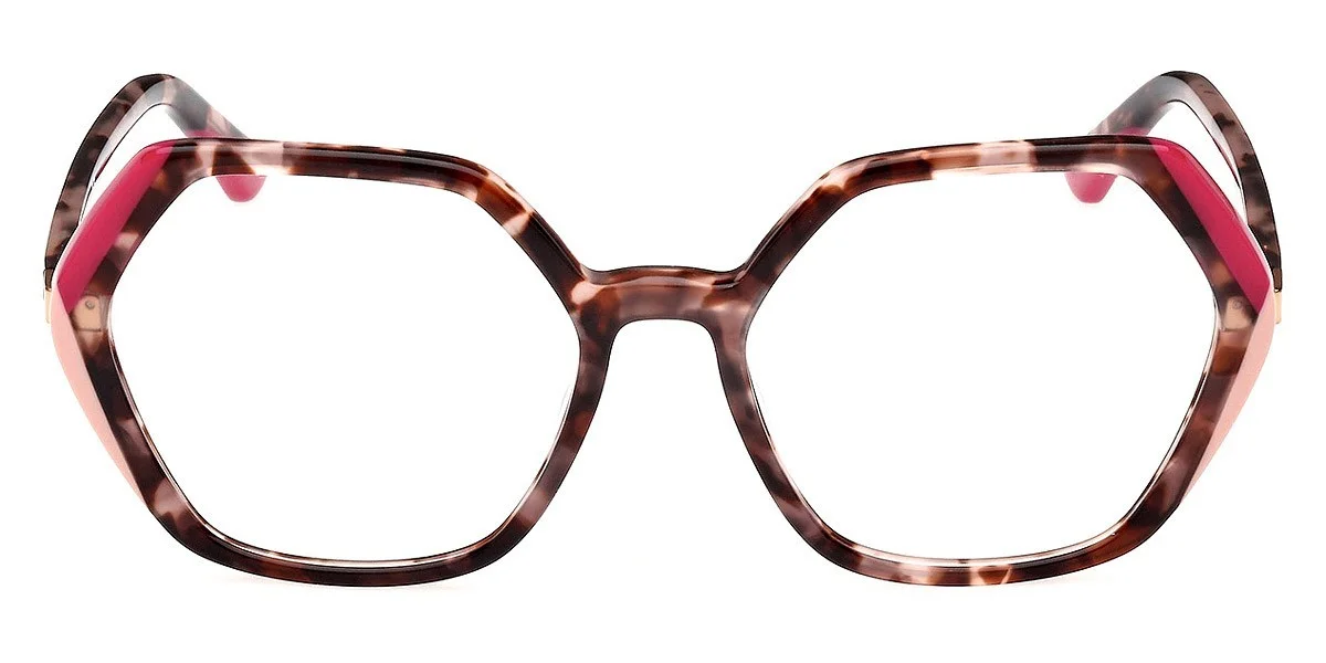 Marciano By Guess GM0389 074 Pink Havana Plastic Eyeglasses Frame 55-17-140 GM