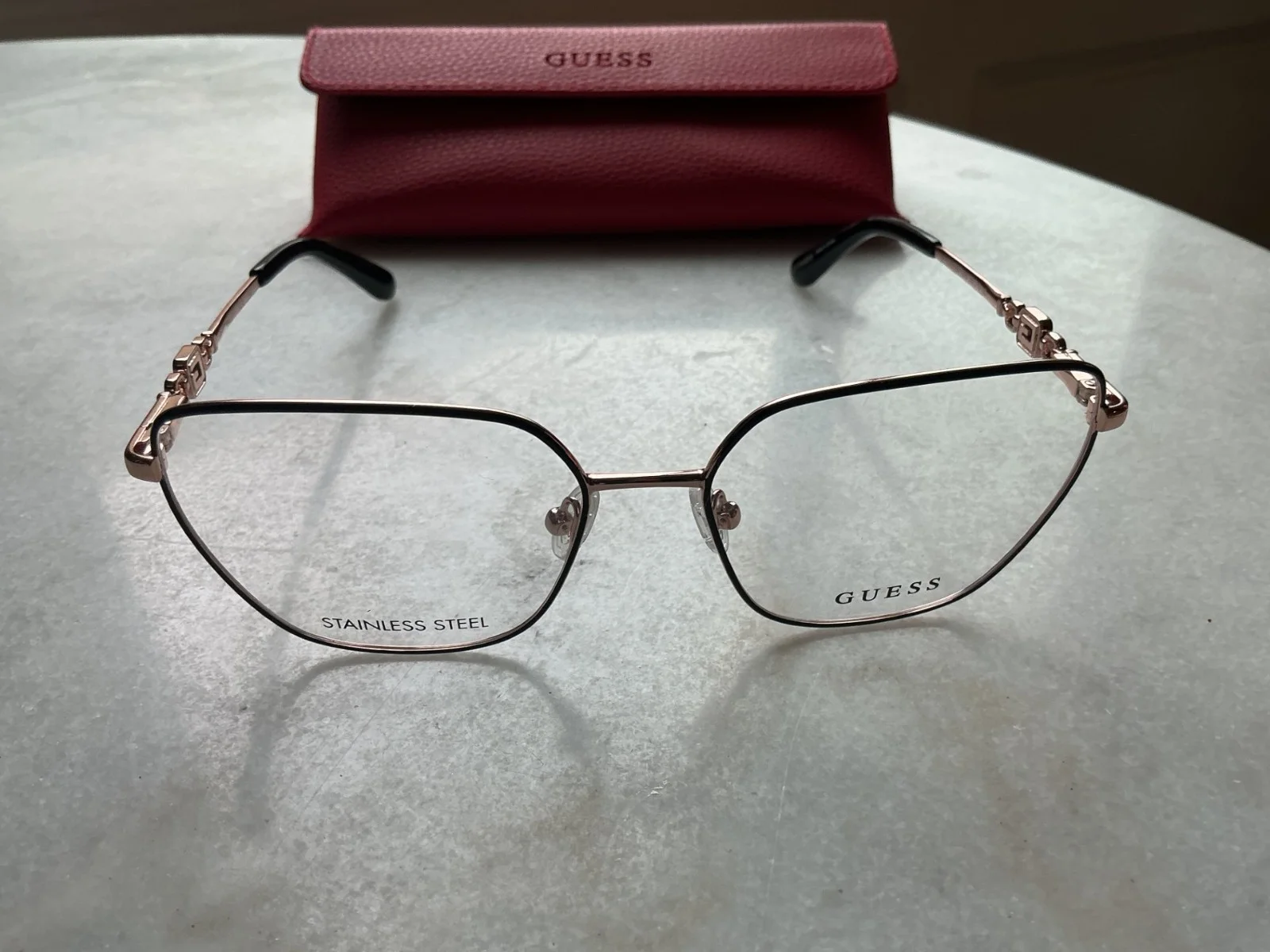 Marciano By Guess GM0389 074 Pink Havana Plastic Eyeglasses Frame 55-17-140 GM 4